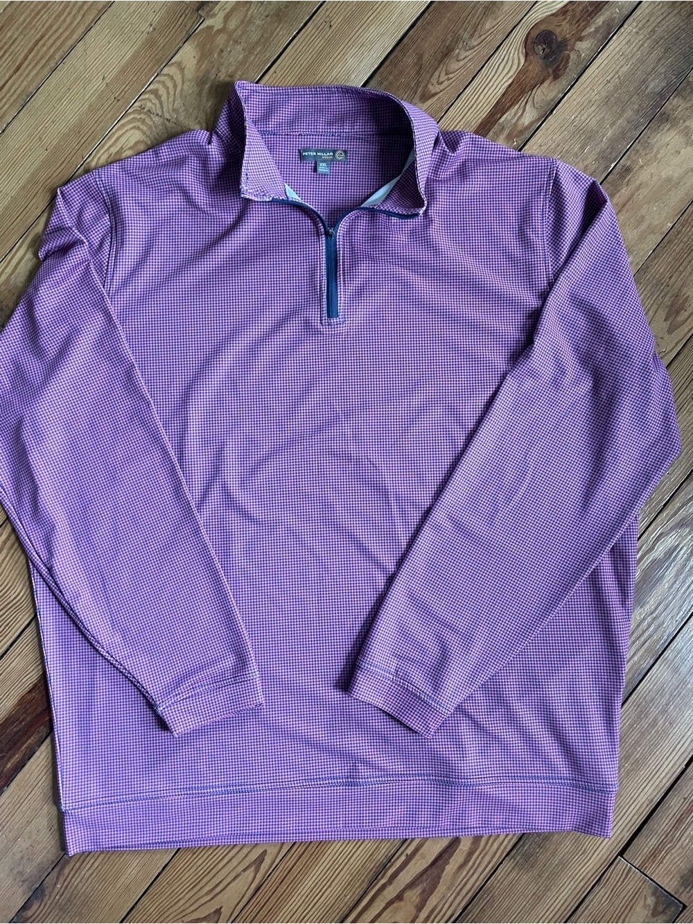 Peter Millar Micro-Check Quarter-Zip Pullover